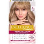 L’Oréal Paris Excellence Crème 8.1 Light Ash Blonde Hair Color – Triple Care Formula