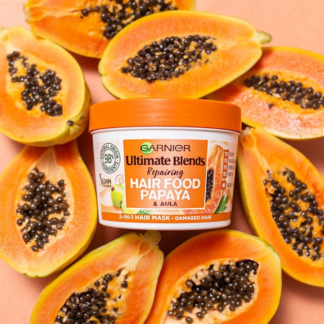 garnier papaya hair food Garnier Papaya Hair Food 3-in-1 Hair Treatment Mask 400ml - Image 1