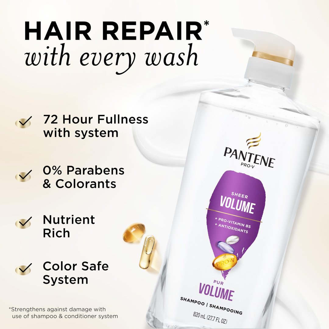 pantene pur volume shampoo Pantene Pro-V Sheer Volume Shampoo – 820ml - Image 1
