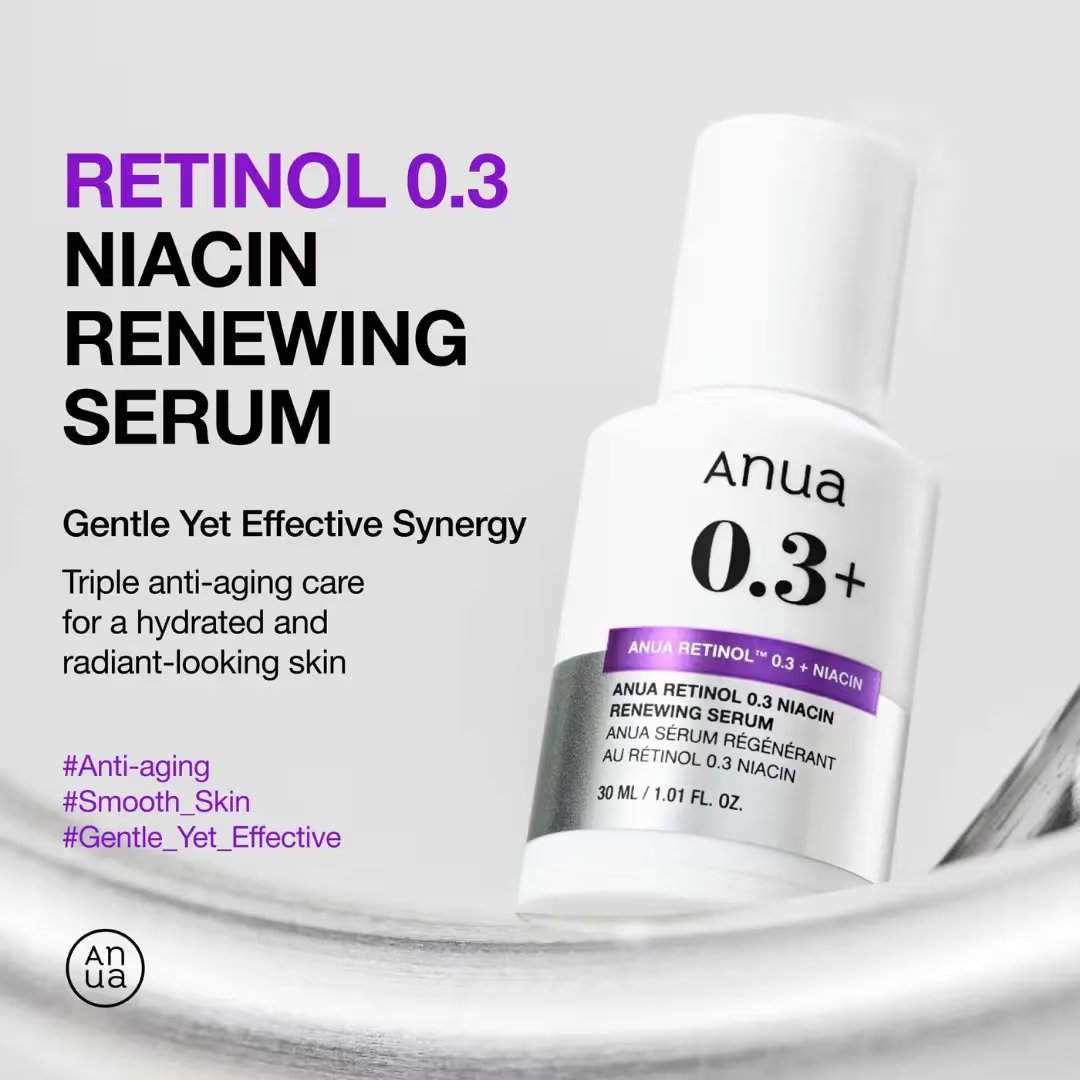 anua retinol 0.3 Anua Retinol 0.3 + Niacin Renewing Serum 30ml - Image 1