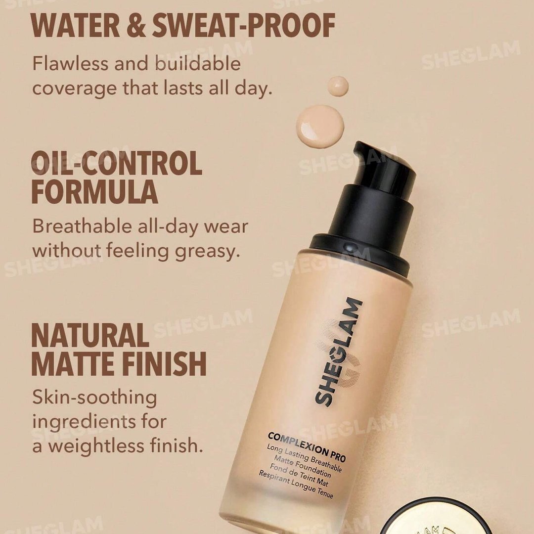 porcelain foundation Sheglam Long Lasting Breathable Matte Foundation Porcelain - Image 1
