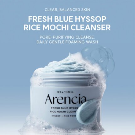 Arencia Fresh Blue Hyssop Rice Mochi Cleanser 120g soothing face wash