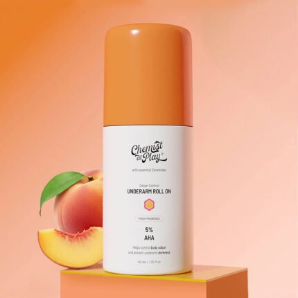 Chemist At Play Underarm Roll On with 5% AHA Peach 40ml