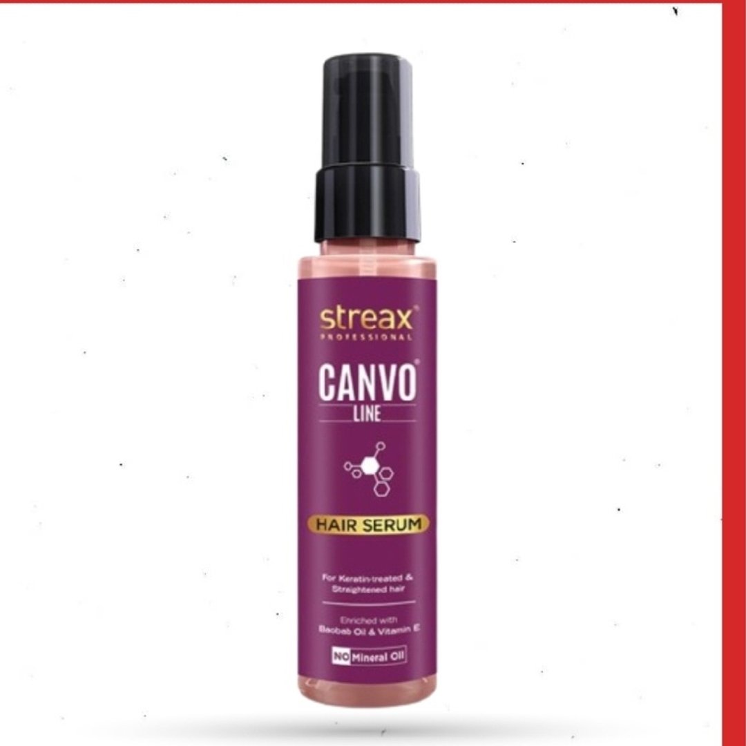 Streax Professional Canvo Line Hair Serum 100ml Streax Professional Canvo Line Hair Serum 100ml for Keratin Treated and Straightened Hair Frizz Control and Shine