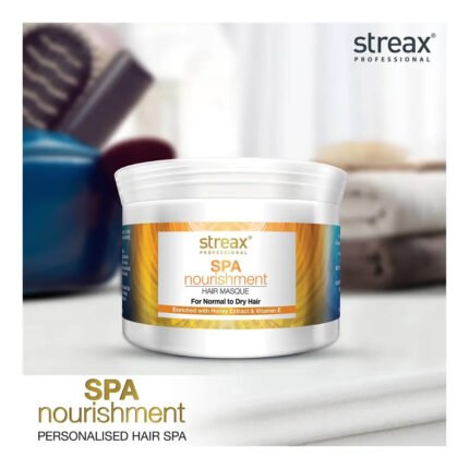 Streax Professional Spa Nourishment Hair Masque 500g with Honey Extract and Vitamin E for Normal to Dry Hair
