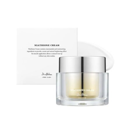 Dr Althea Niathione Cream 30ml clear tub with silver cap on plain