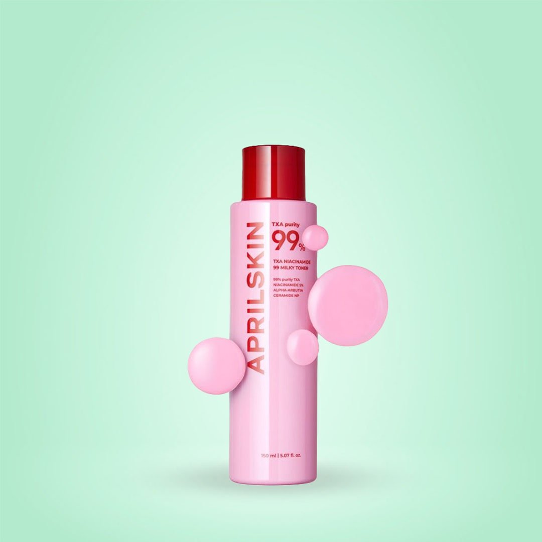 APRILSKIN TXA Niacinamide Toning Shot 99 Milky Toner 150ml Bottle APRILSKIN TXA Niacinamide Toning Shot 99 Milky Toner 150ml bottle on clean background