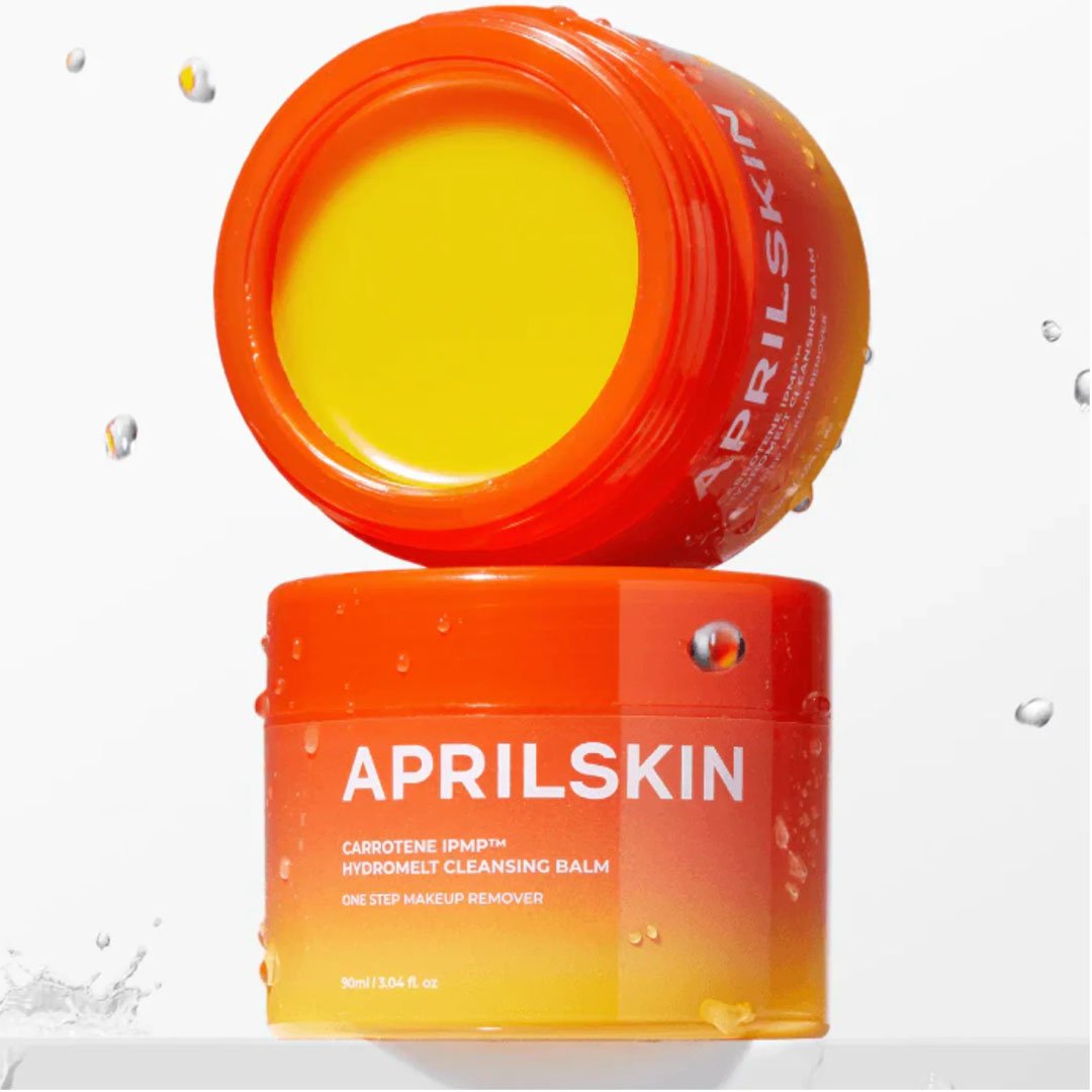 APRILSKIN Carrotene IPMP Hydromelt Cleansing Balm APRILSKIN Carrotene IPMP Hydromelt Cleansing Balm 90ml tub packaging with spatula