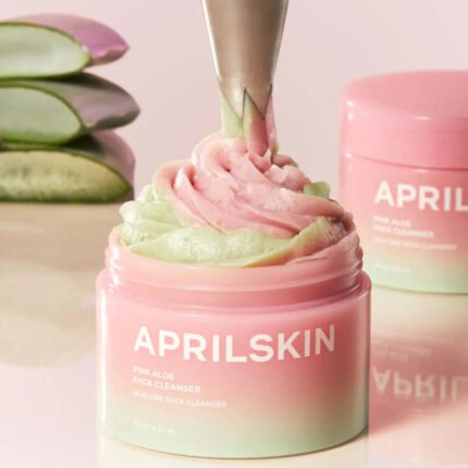 APRILSKIN Pink Aloe Pack Cleanser 120g pink tube product packaging