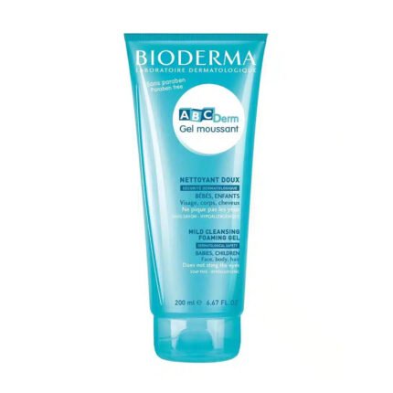 Bioderma ABCDerm Gel Moussant 200ml soap-free baby cleanser for face, body, hair, and scalp