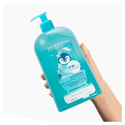 Bioderma ABCDerm Mild Cleansing Foaming Gel 1L soap-free baby wash for face, body, hair, and scalp