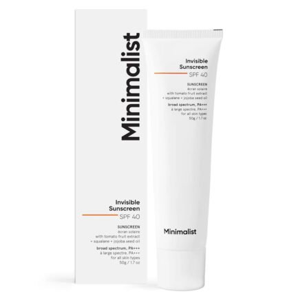 Minimalist Invisible SPF 40 PA+++ Sunscreen 50g lightweight gel sunscreen with no white cast
