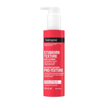 Neutrogena Stubborn Texture Daily Cleanser with salicylic acid, glycolic acid, and PHA for rough and textured skin