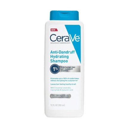 CeraVe Anti-Dandruff Hydrating Shampoo 355ml with 1% Pyrithione Zinc for dandruff and itchy scalp