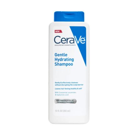 CeraVe Gentle Hydrating Shampoo 355ml with ceramides, hyaluronic acid, and niacinamide for healthy hair and scalp