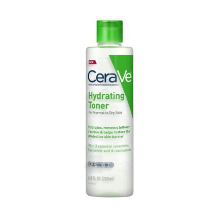 CeraVe Hydrating Toner 200ml with ceramides, hyaluronic acid, and niacinamide for hydrated, healthy-looking skin