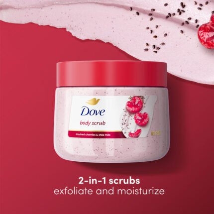 Dove Crushed Cherries & Chia Milk Body Scrub 298g moisturizing exfoliating body polish