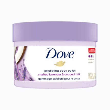 Dove Exfoliating Body Scrub Lavender & Coconut Milk 298g moisturizing body polish