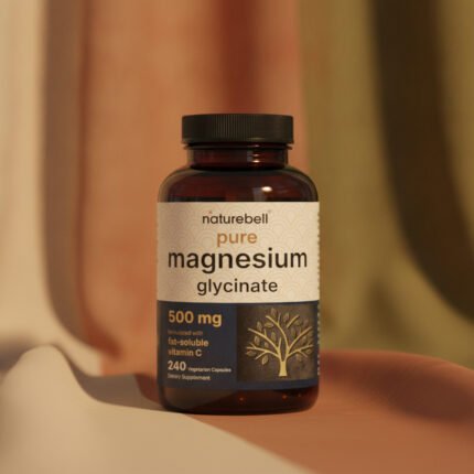 NatureBell Pure Magnesium Glycinate 500mg 240 Veggie Capsules